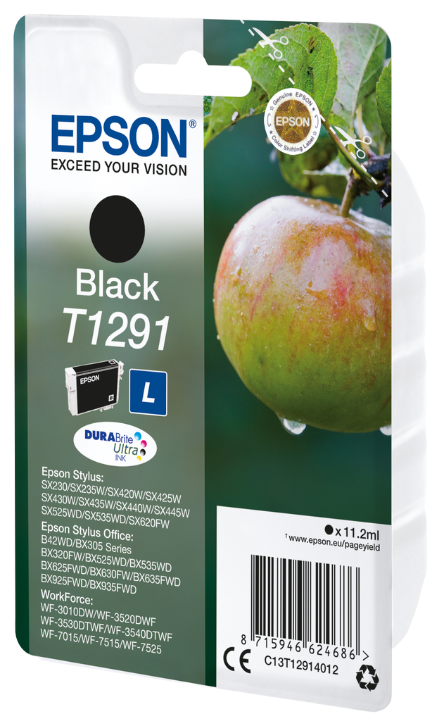 Epson Apple Singlepack Black T1291 DURABrite Ultra Ink - Tinte auf Pigmentbasis - 11,2 ml - 385 Seiten - 1 Stück(e)