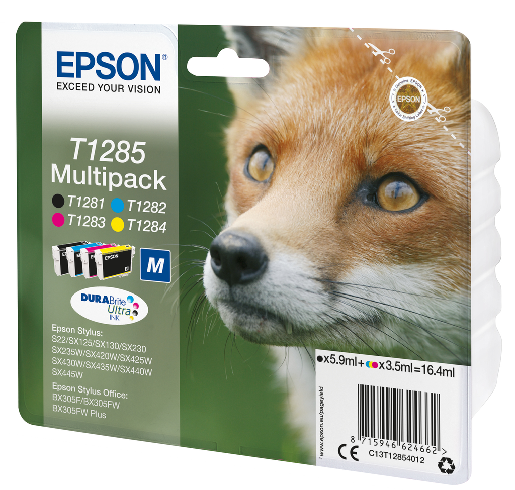 Epson Fox Multipack 4 Farben T1285 - DURABrite Ultra Ink - Tinte auf Pigmentbasis - 5,9 ml - 3,5 ml - 4 Stück(e) - Multipack