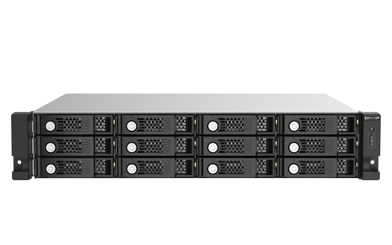 QNAP TL-R1220Sep-RP - HDD / SSD-Gehäuse - 2.5/3.5 Zoll - SAS-3 - Serial ATA III - Hot-Swap - Rack-Einbau - Schwarz - Grau