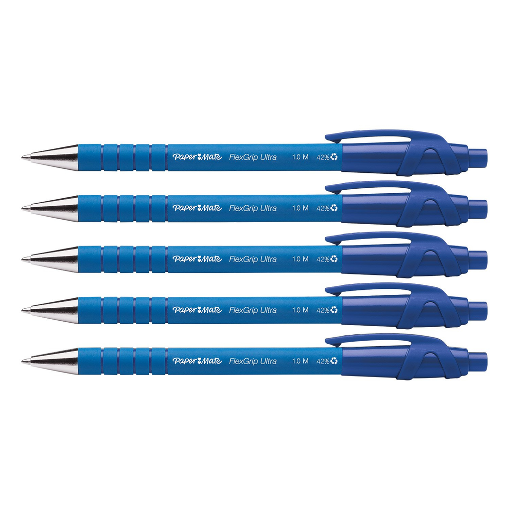 Paper Mate FlexGrip Ultra - Clip - Clip-on retractable ballpoint pen - Nachfüllbar - Blau - 5 Stück(e) - Medium