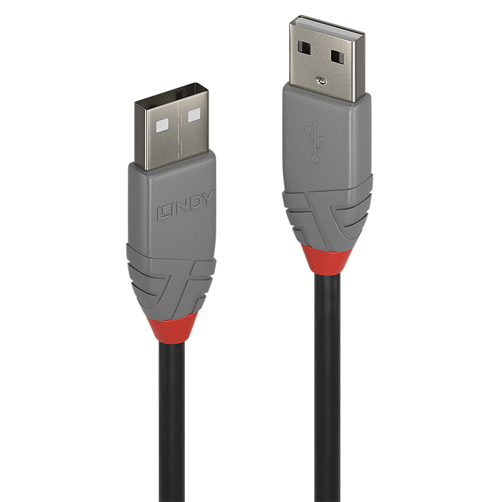 Lindy 36692 USB Kabel 1 m USB A Männlich Schwarz - Grau