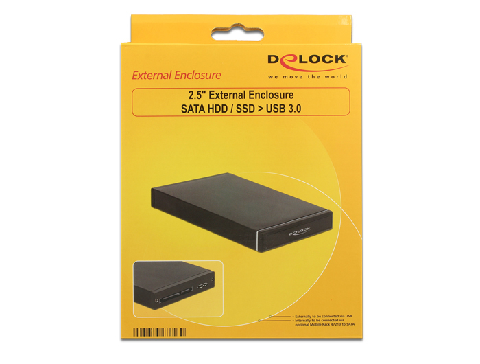 Delock 2.5" External Enclosure SATA HDD / SSD > USB 3.0 - Speichergehäuse - 2.5"