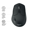 Logitech PRO MOUSE - rechts - Optisch - RF kabellos + Bluetooth - 1000 DPI - Schwarz - Weiß