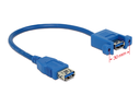 Delock 0.25m 2xUSB3.0-A - 0,25 m - USB A - USB A - USB 3.2 Gen 1 (3.1 Gen 1) - Weiblich/Weiblich - Blau