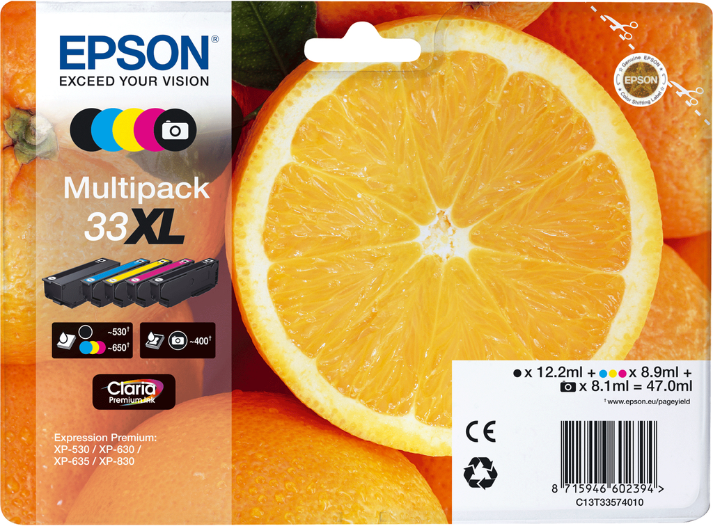 Epson 33XL Multipack - 5 pakker - XL - Original - Tintenpatrone