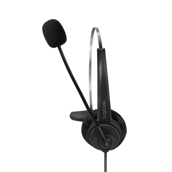 LogiLink Mono Headset mit Mikrofon USB-A-Stecker schwarz Anschluss USB-A Stecker - Headset