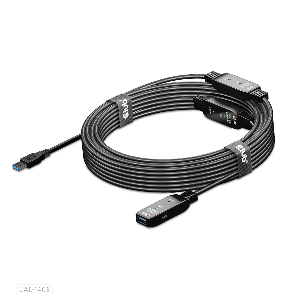 Club 3D USB 3.2 A Verlängerungskabel 15m aktiv 5 Gbps St/Bu retail - Kabel - Digital/Daten