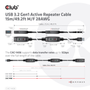 Club 3D USB 3.2 A Verlängerungskabel 15m aktiv 5 Gbps St/Bu retail - Kabel - Digital/Daten