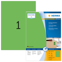 HERMA Farbige Etiketten A4 210x297 mm grün Papier matt 100 St. - Grün - Selbstklebendes Druckeretikett - A4 - Papier - Laser/Inkjet - Dauerhaft