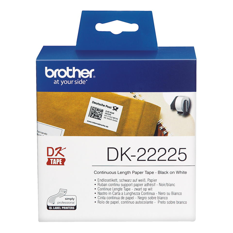 Brother Endlos-Etikett (Papier) - Schwarz auf weiss - DK - Weiß - Direkt Wärme - Brother - Brother QL1050 - QL1060N - QL500 - QL500A - QL550 - QL560 - QL560VP - QL570 - QL580N - QL650TD - QL700,...