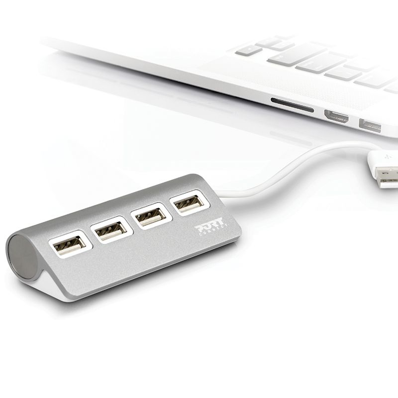 PORT Designs 900120 - USB 2.0 - USB 2.0 - 480 Mbit/s - Grau - Weiß - Acrylnitril-Butadien-Styrol (ABS) - Aluminium - 0,12 m