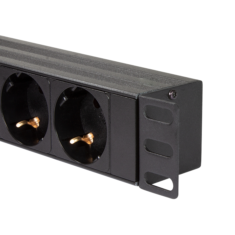 LogiLink PDU8C02 - Standard - 1U - Aluminium - Schwarz - 8 AC-Ausgänge - Typ F