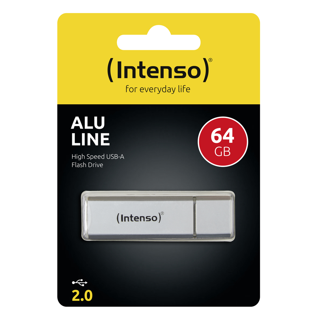 Intenso Alu Line - 64 GB - USB Typ-A - 2.0 - 28 MB/s - Kappe - Silber