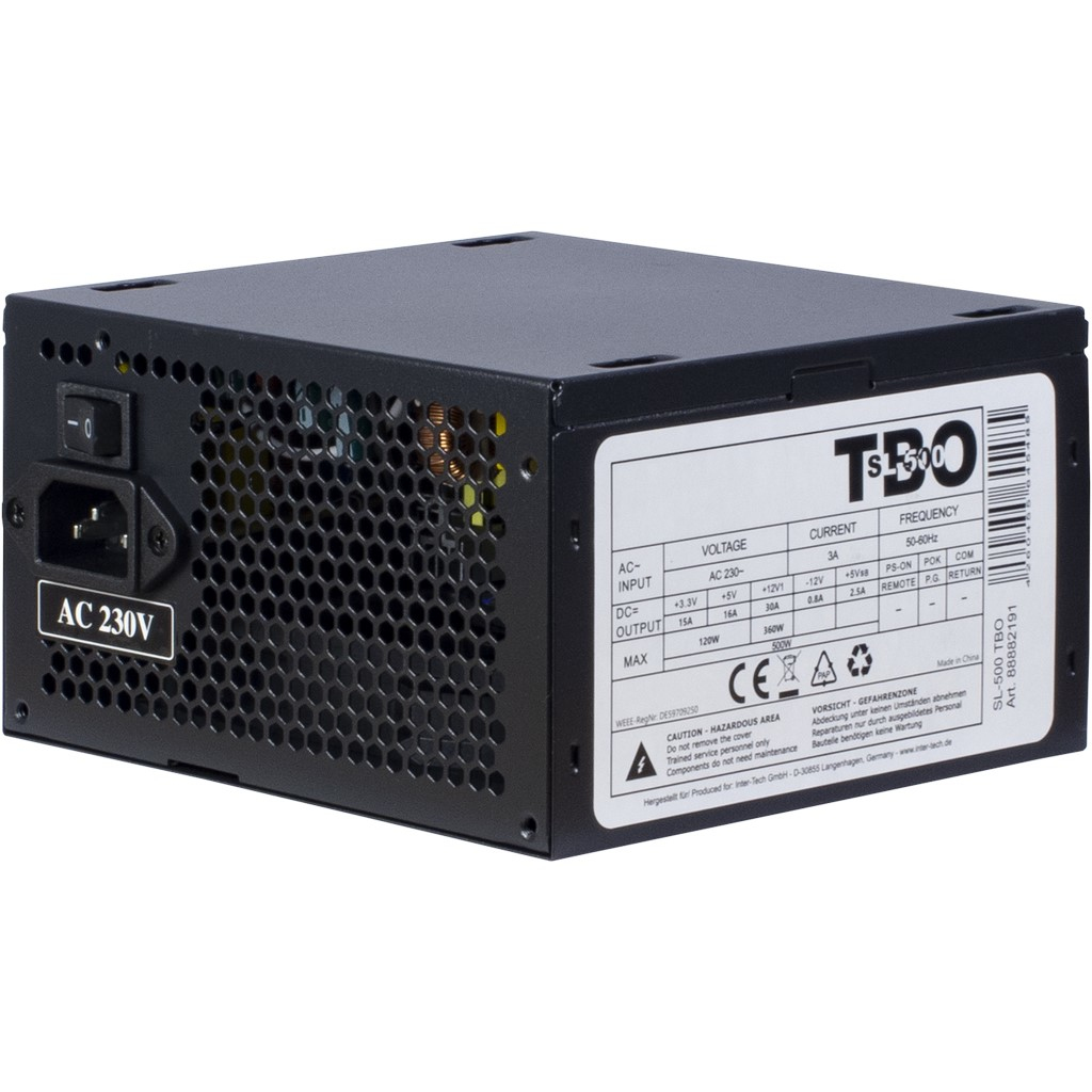 Inter-Tech SL-500 TBO - 500 W - 230 V - 50/60 Hz - 3 A - Passiv - 120 W