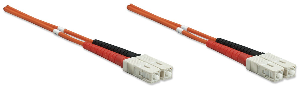 Intellinet Glasfaser LWL-Anschlusskabel - Duplex - Multimode - SC/SC - 50/125 µm - OM2 - 1 m - orange - 1 m - OM2 - SC - SC - Männlich/Männlich - Orange