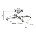 LogiLink BP0056 - Zimmerdecke - 25 kg - Weiß - Aluminium - Stahl - -20 - 20° - 360°