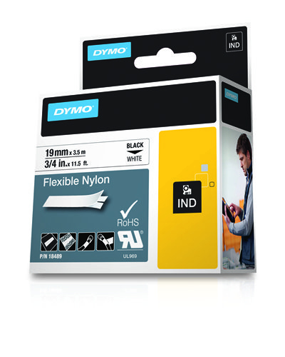 Dymo IND Flexibles Nylonband - Schwarz auf weiss - Mehrfarben - Nylon - -10 - 80 °C - UL 969 - DYMO