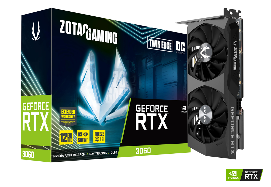 ZOTAC GAMING GeForce RTX 3060 Twin Edge OC - GeForce RTX 3060 - 12 GB - GDDR6 - 192 Bit - 7680 x 4320 Pixel - PCI Express x16 4.0