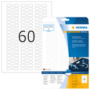 HERMA Ringetiketten A4 49x10 mm weiß Papier matt blickdicht 1500 St. - Weiß - Selbstklebendes Druckeretikett - A4 - Papier - Laser/Inkjet - Dauerhaft