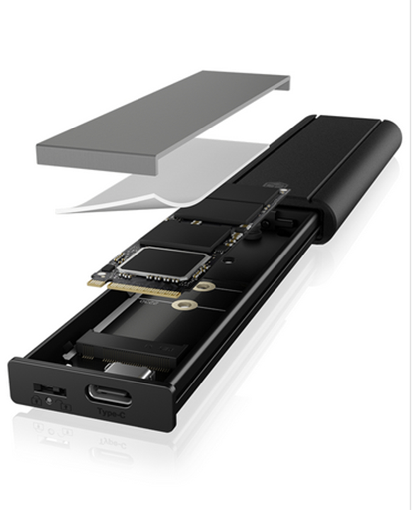 ICY BOX Gehäuse extern M.2 NVMe SSD IB-1807MT-C31 M-Key USB3.2 Type-C - Gehäuse - USB 3.0