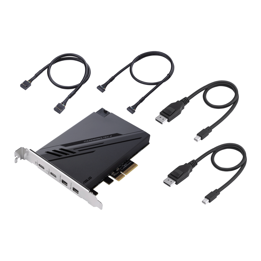 ASUS ThunderboltEX 4 - PCIe - Mini DisplayPort - PCIe - Thunderbolt - USB 2.0 - USB 3.2 Gen 2 (3.1 Gen 2) - PCIe 3.0 - Schwarz - PC - Intel Thunderbolt 4 JHL8540