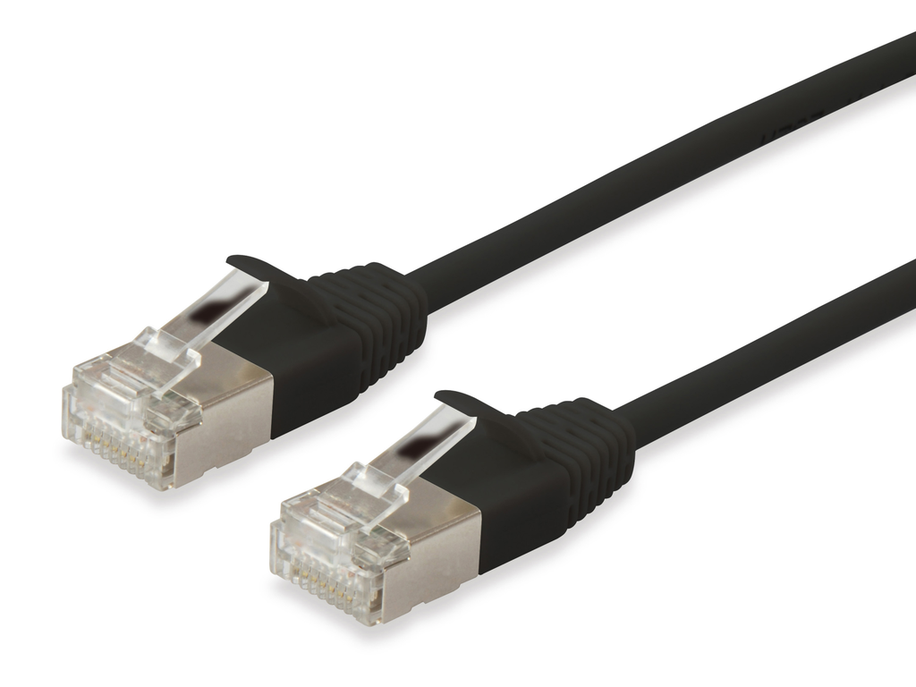 Equip Patchkabel Cat6A F/FTP 2xRJ45 0.25m schwarz Slim - Kabel - Netzwerk