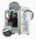 Corsair iCUE 4000X RGB - Midi Tower - PC - Kunststoff - Stahl - Gehärtetes Glas - Weiß - ATX - Gaming