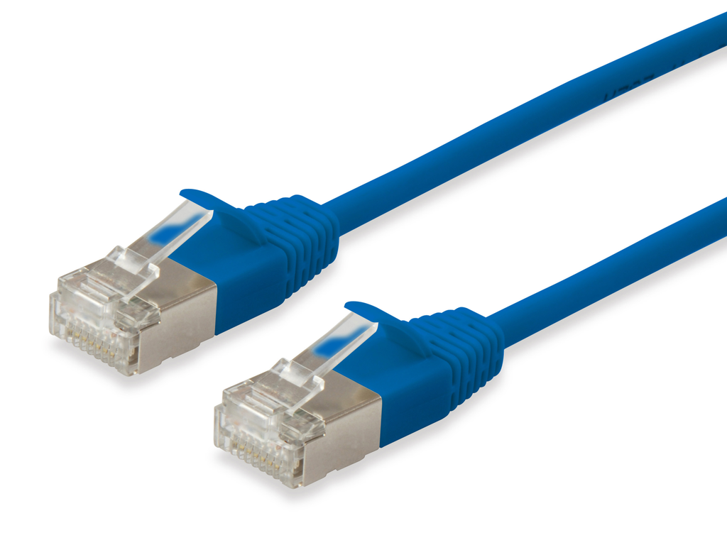 Equip Patchkabel Cat6A F/FTP 2xRJ45 0.50m blau Slim - Kabel - Netzwerk