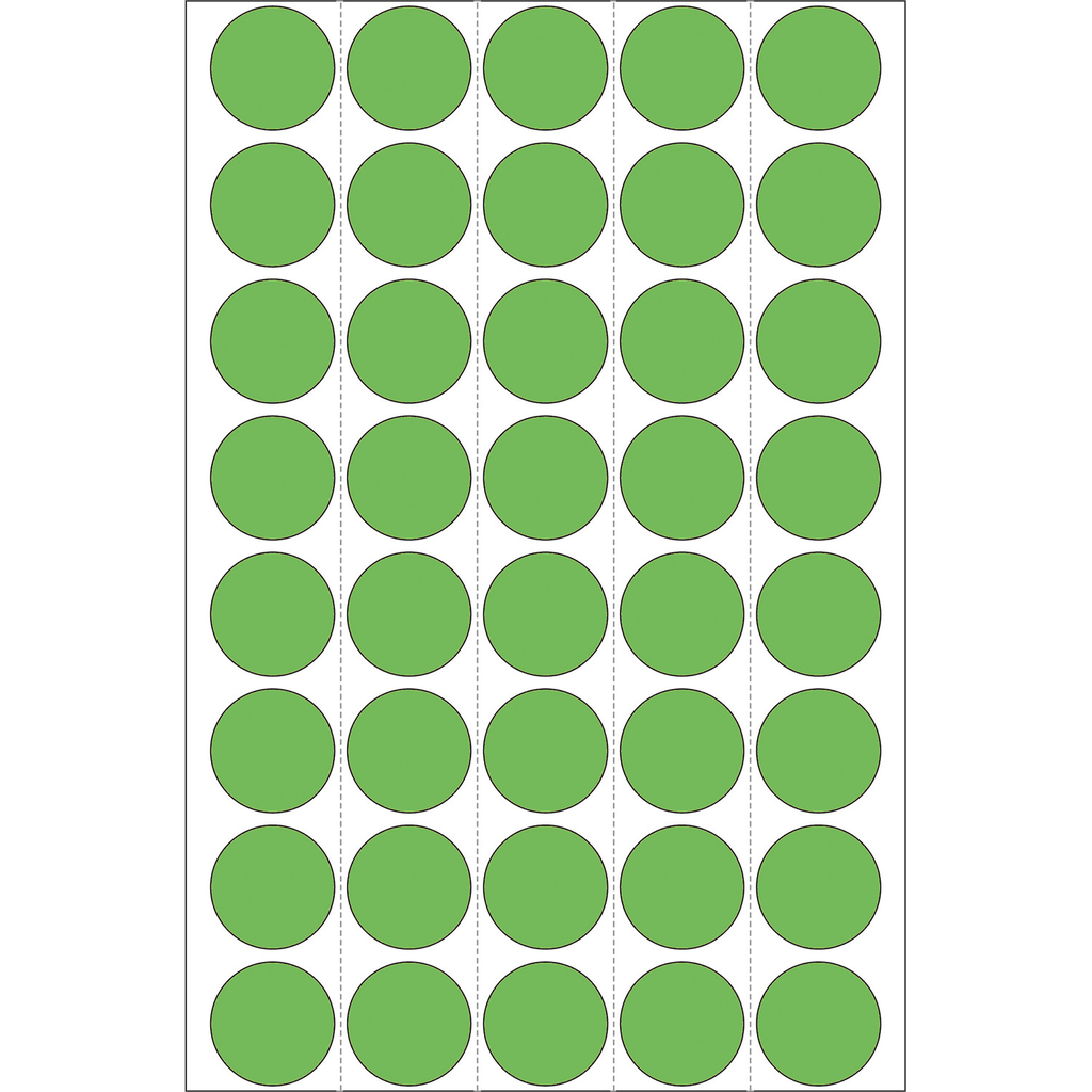 HERMA Vielzwecketiketten/Farbpunkte Ø 19 mm rund grün Papier matt Trägerpapier perforiert 1280 St. - Grün - Kreis - Zellulose - Papier - Deutschland - 19 mm - 19 mm