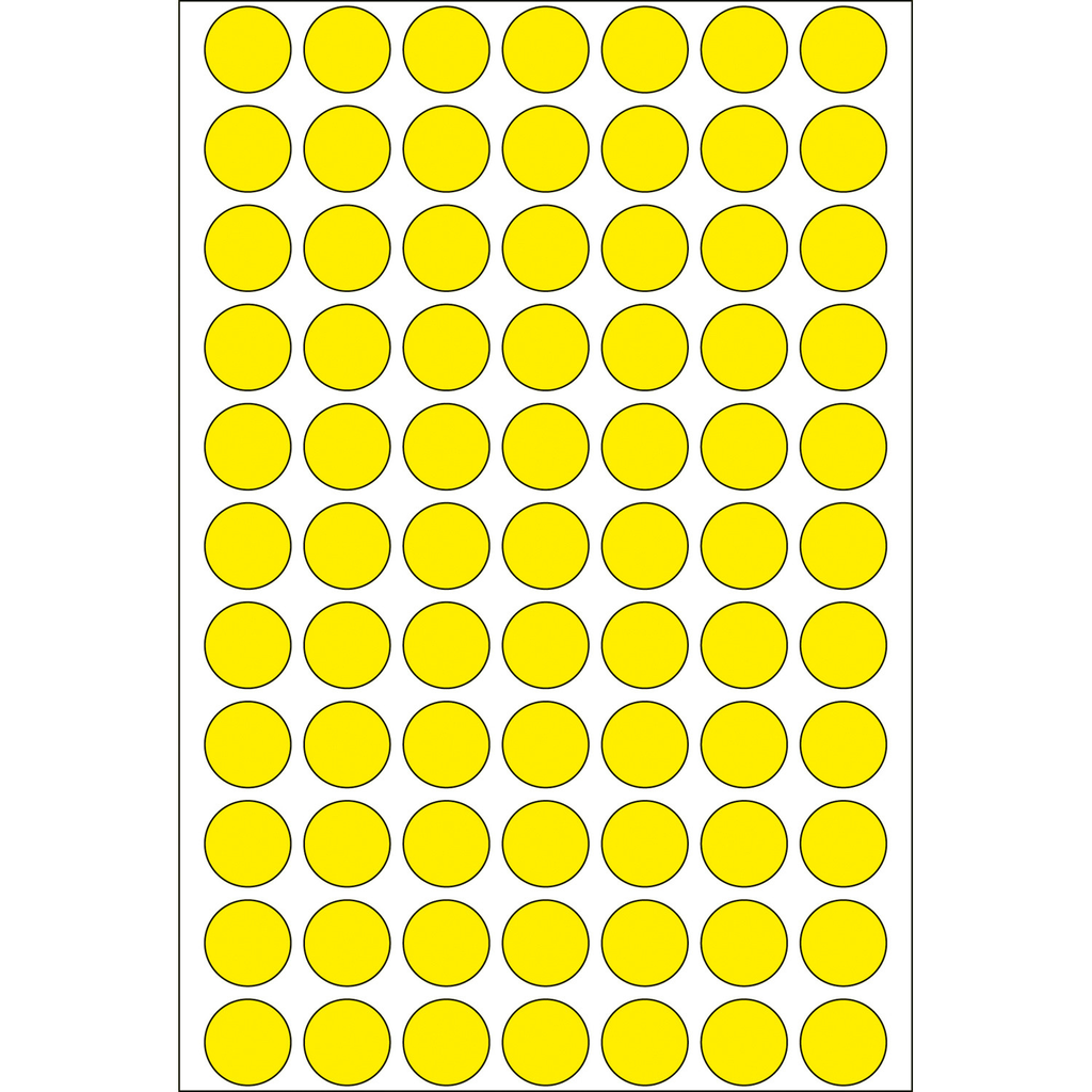 HERMA Vielzwecketiketten/Farbpunkte Ø 13 mm rund gelb Papier matt Handbeschriftung 2464 St. - Gelb - Kreis - Zellulose - Papier - Deutschland - 13 mm - 13 mm