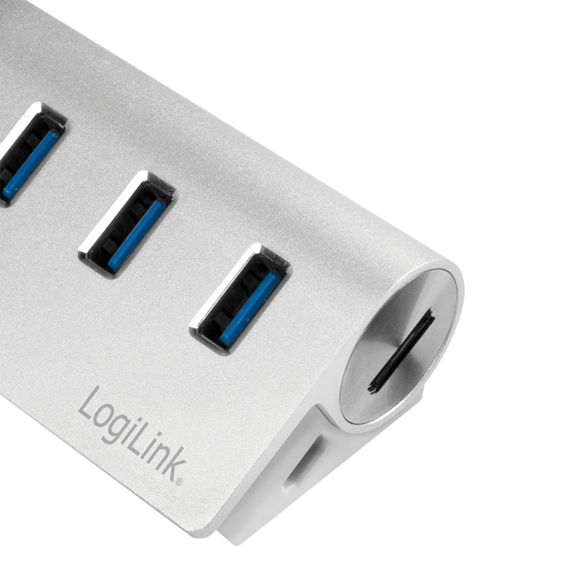 LogiLink CR0045 - USB 3.2 Gen 1 (3.1 Gen 1) Type-A - USB 3.2 Gen 1 (3.1 Gen 1) Type-A - MicroSD (TransFlash),SD - 5000 Mbit/s - Silber - Aluminium