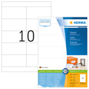 HERMA Etiketten Premium A4 105x50.8 mm weiß Papier matt 2000 St. - Weiß - Rechteck - Dauerhaft - Papier - Matte - Laser/Inkjet