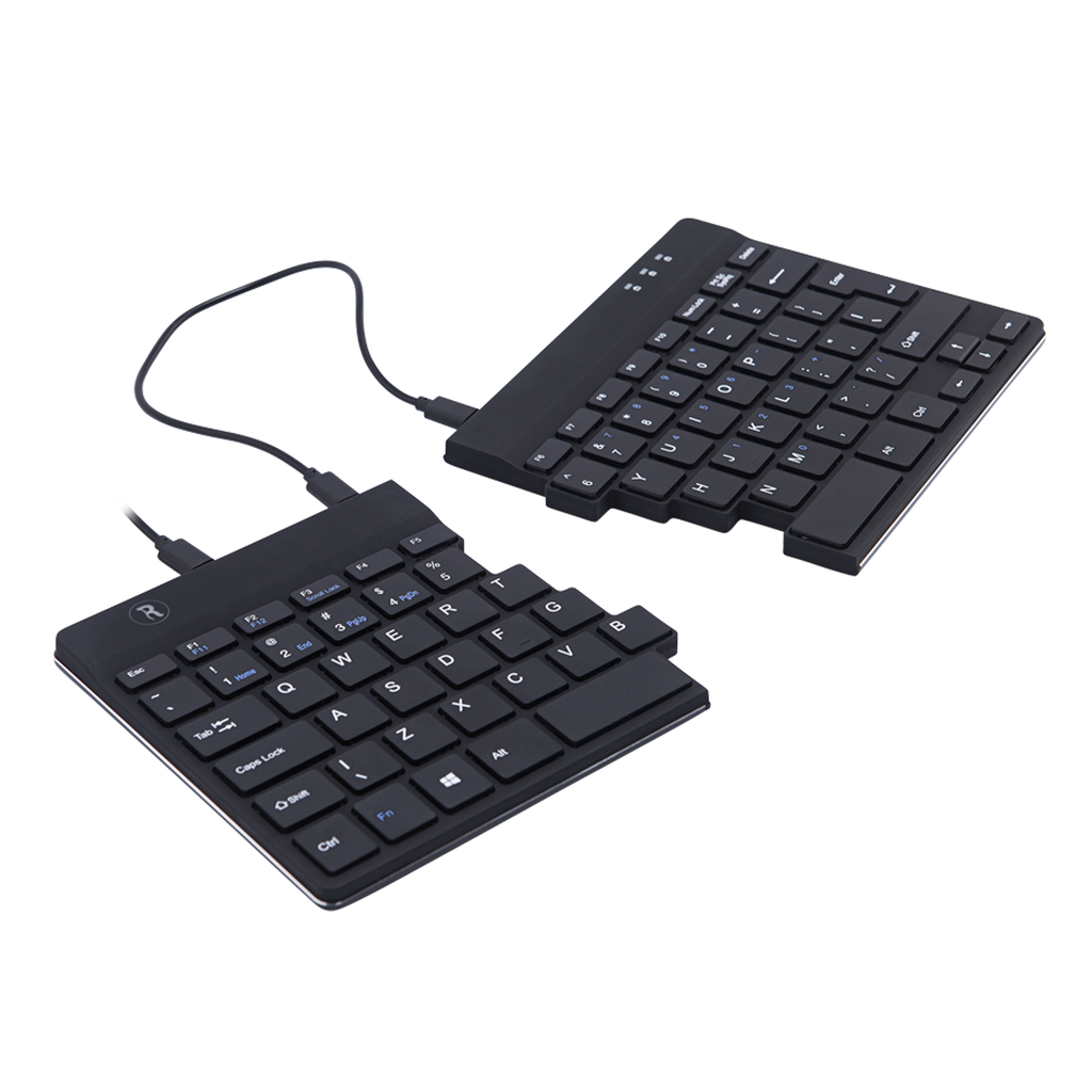 R-Go Split Break Ergonomische Tastatur - QWERTY (US) - schwarz - kabelgebunden - Mini - Verkabelt - USB - QWERTY - Schwarz