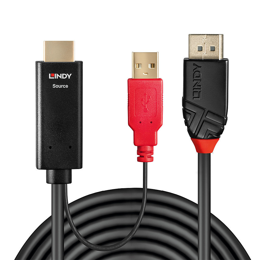 Lindy Video- / Audiokabel - DisplayPort / HDMI - DisplayPort (M) bis USB, HDMI (M)