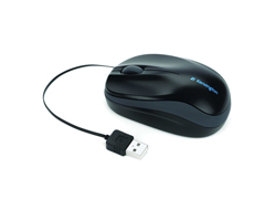 Kensington Pro Fit™ Mobil-Maus - einziehbares Kabel - Beidhändig - Optisch - USB Typ-A - 1000 DPI - Schwarz