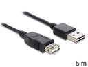 Delock EASY-USB 2.0-A - USB 2.0-A - 5m - 5 m - USB A - USB A - USB 2.0 - Männlich/Weiblich - Schwarz