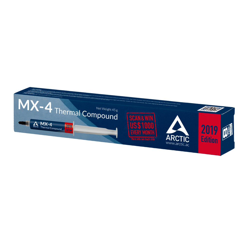 Arctic MX-4 (45 g) Edition 2019 – Hochleistungs-Wärmeleitpaste - Wärmeleitpaste - 8,5 W/m·K - 2,5 g/cm³ - Karbon - Blau - Weiß - 45 g