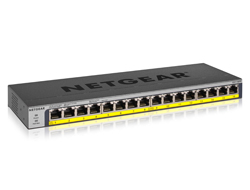 Netgear GS116PP - Unmanaged - Gigabit Ethernet (10/100/1000) - Power over Ethernet (PoE) - Rack-Einbau