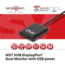 Club 3D Multi Stream Transport Hub DisplayPort 1.2 Dual Monitor USB Powered