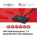 Club 3D Multi Stream Transport (MST) Hub DisplayPort 1.2 Quad Monitor USB Powered