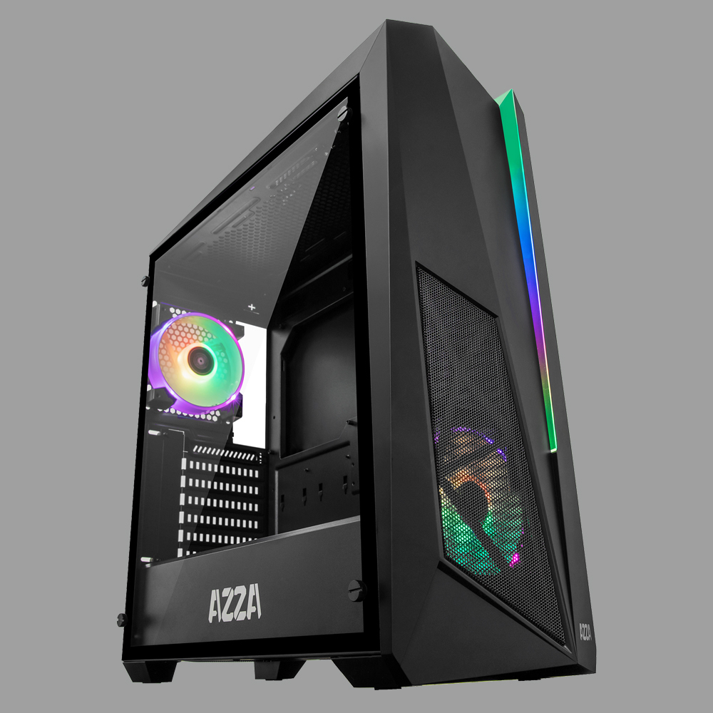 AZZA Thor 320 DH - Midi Tower - PC - Stahl - Gehärtetes Glas - Schwarz - ATX,Micro ATX - Gaming