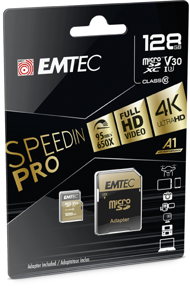 EMTEC SpeedIN PRO - 128 GB - MicroSDXC - Klasse 10 - UHS-I - 95 MB/s - 85 MB/s