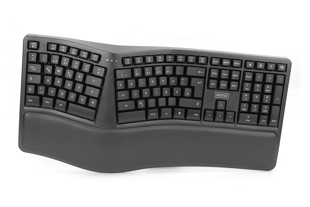 DIGITUS Ergonomische Tastatur, kabellos, 2,4 GHz