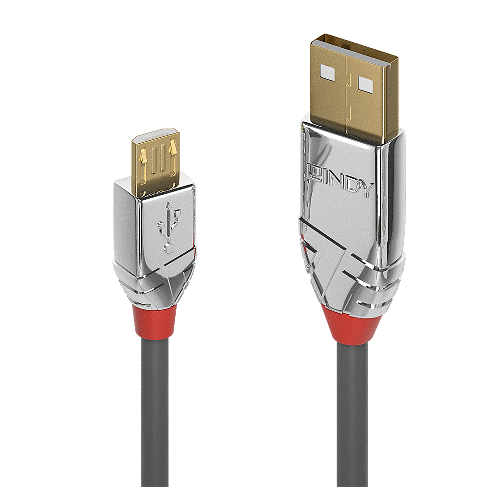 Lindy 36651 USB Kabel 1 m USB A Micro-USB B Männlich Grau