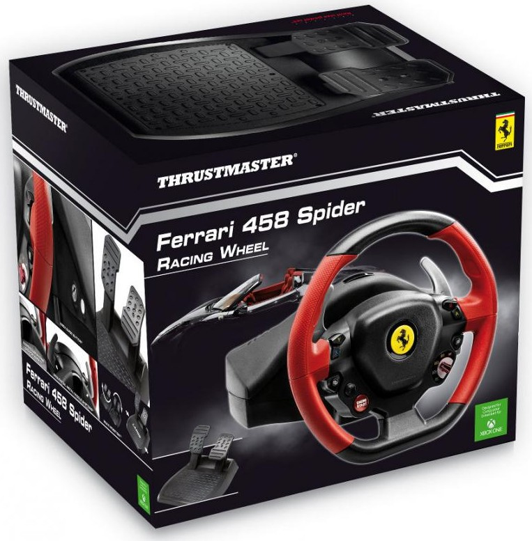 ThrustMaster Ferrari 458 Spider - Lenkrad + Pedale - Xbox One - D-Pad - Verkabelt - Schwarz - Rot - Box