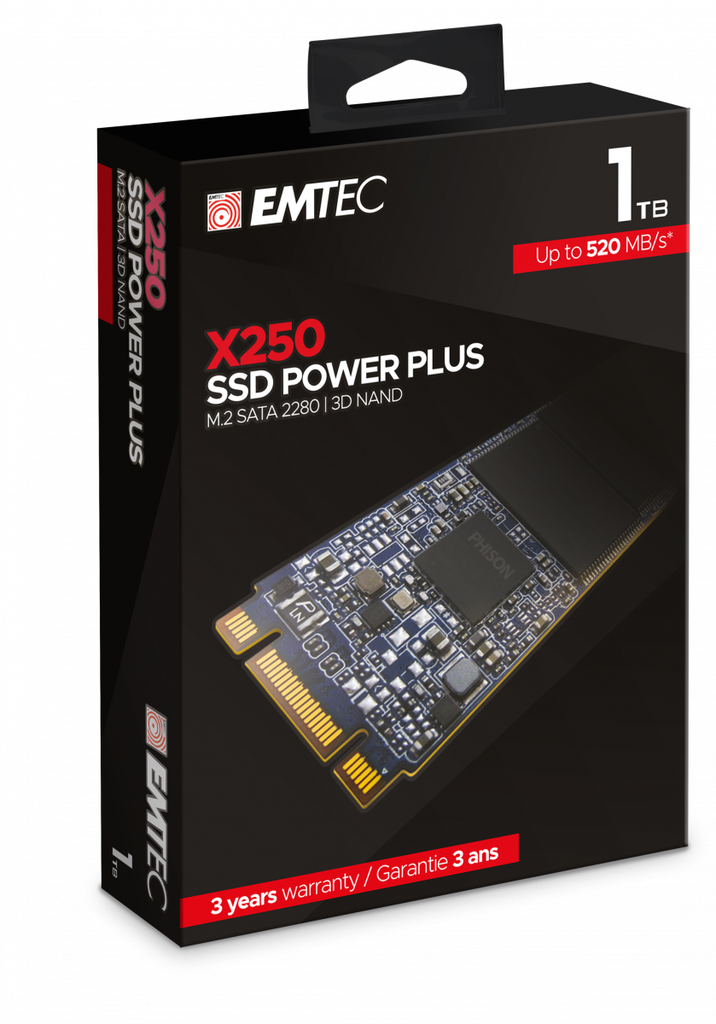 EMTEC X250 - 1000 GB - M.2 - 520 MB/s - 6 Gbit/s