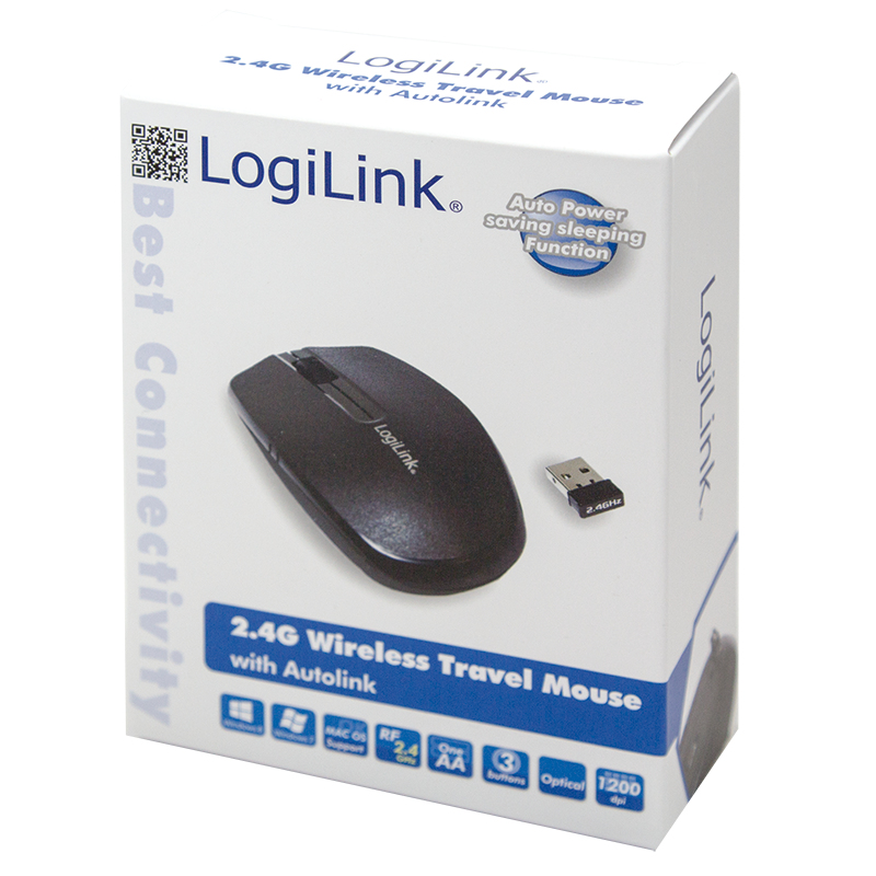 LogiLink ID0114 - Beidhändig - Optisch - RF Wireless - 1200 DPI - Schwarz