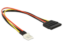 Delock Stromkabel - 4-Pin-Mini-Stromversorgungsstecker (M) bis 15 PIN SATA Power (M) - 24 cm