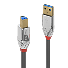 Lindy 36663 3m USB A USB B Männlich Männlich Grau USB Kabel