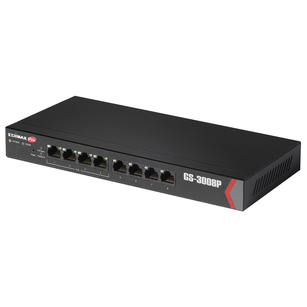 Edimax GS-3008P - Managed - Gigabit Ethernet (10/100/1000) - Vollduplex - Power over Ethernet (PoE)